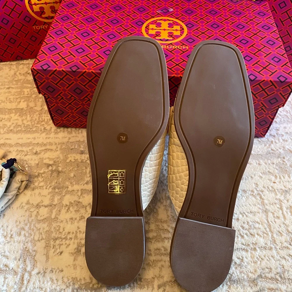 Tory Burch Georgia Croc-Embossed Loafer Mule